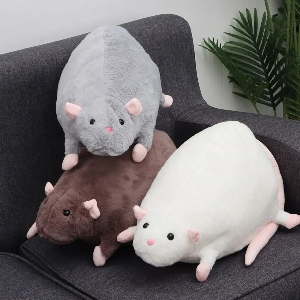 Cute 30/45/90cm Mouse Doll Plush Oversized Flower Branch Rat Doll Soft Cartoon Animal Figure Kids Gift Birthday Quake