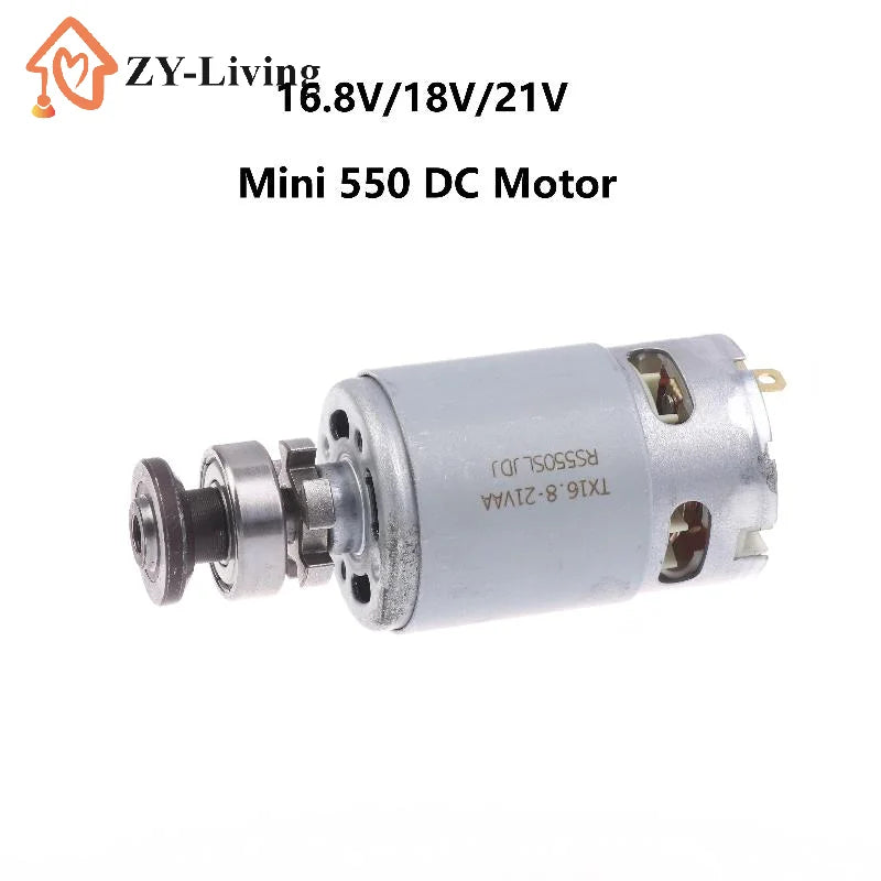 1Pcs Mini 550 DC ELectric Motor 16.8V/18V/21V Universal Angle Grinder Micro Motor Screwdriver Drill Motor Quake