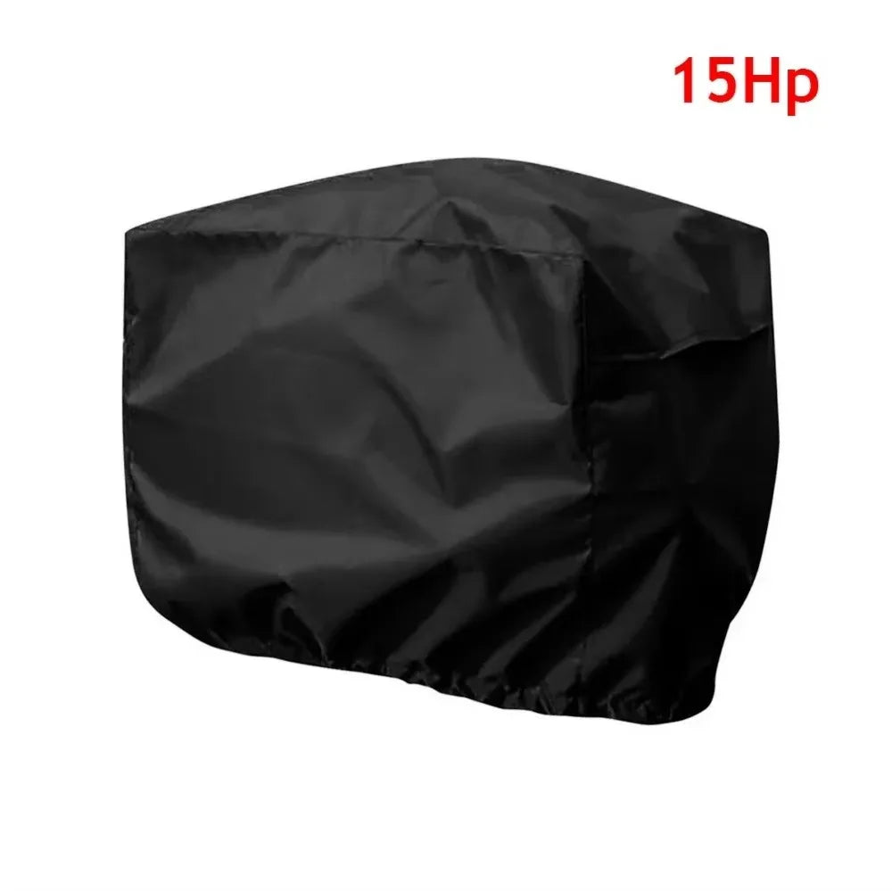 New 15-150HP Full Outboard Engine Cover Anti-scratch 210D Oxford Cloth Motor Engine Boat Cover Sun Protection Paddle Hoist Cover Quake 15HP Black