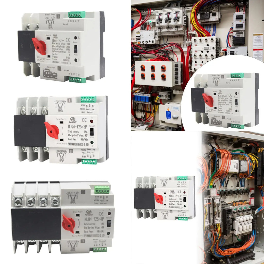 100A Flame Retardant Shell Easily Install Wear Resistant Electrical Selection Switch Double Power Automatic Transfer Switch Quake
