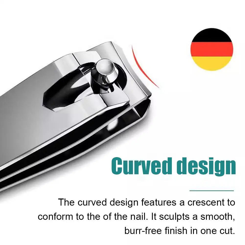 Premium Stainless Steel Nail Clipper Ultra Sharp Sturdy Fingernail & Toenail Clipper Cutter, Curved Edge Cutter Finger Nail Clip Quake