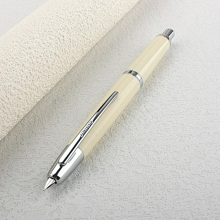 Smooth JINHAO 20 Press Fountain Pen Retractable EF F Nib Transparent Black Writing Ink Pen with Converter School Office Supplies Quake 20-3 F 0.5MM