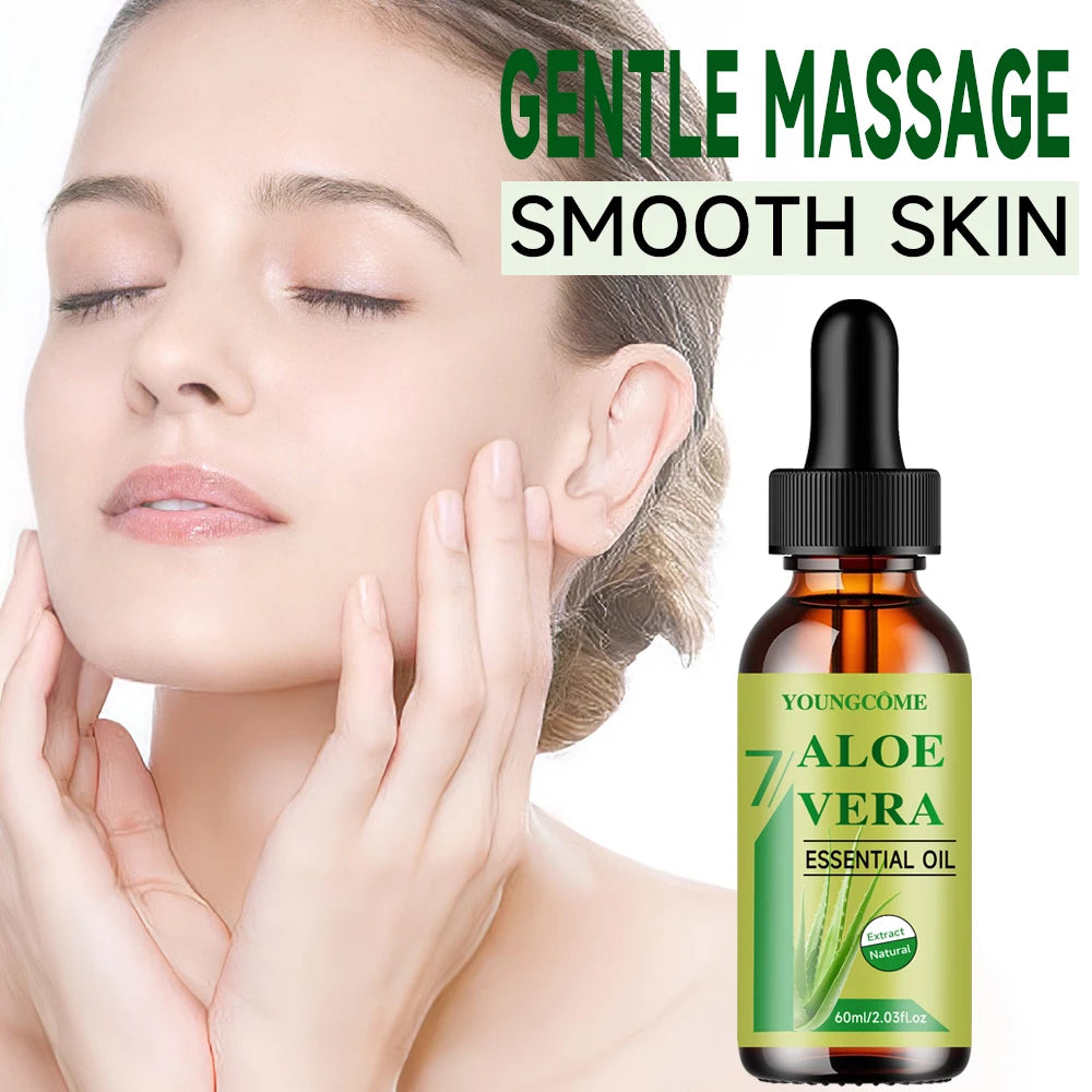 YOUNGCOME Aloe vera essential oil Anti Aging Firming Skin Face Moisturizing Relaxing Massage Oil Hair Repair Skin Care Body Oil Quake