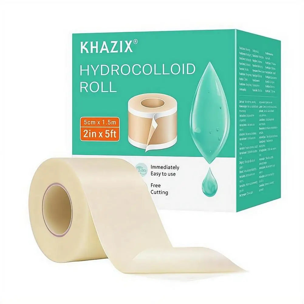 Hydrocolloid Roll 2in x 5ft, Hydrocolloid Bandages for Acne Pimple, Burns, Minor Cuts, Wound Care Self Adhesive Waterproof Patch Quake