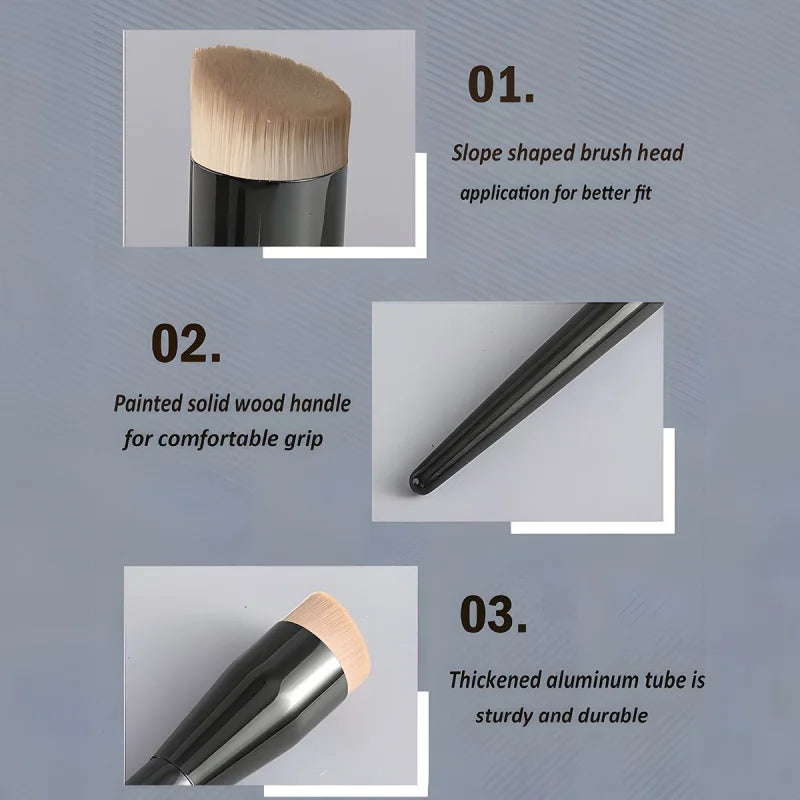 1 Basic Foundation Make-Up Brush Flat Top Brush, Contour Brush, Bevel Powder Blusher Brush, Professional Makeup Brush Quake