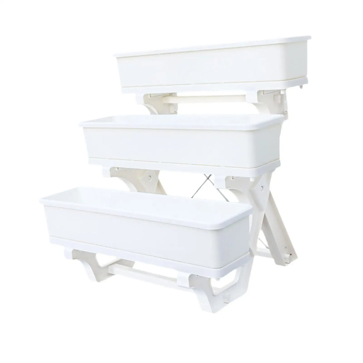 Flower Plant Display Stand 3 Tier Shelf Elevated Planter Freestanding Garden Bed for Deck Indoor Outdoor Lawn Balcony Growing Quake