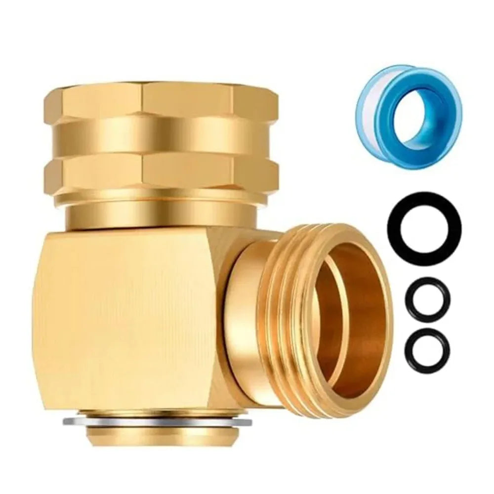 High Quality 90 Degree Hose Swivel Elbow Solid Brass Adjustable Hose Kink Protector Elbow Connector Quake Default Title