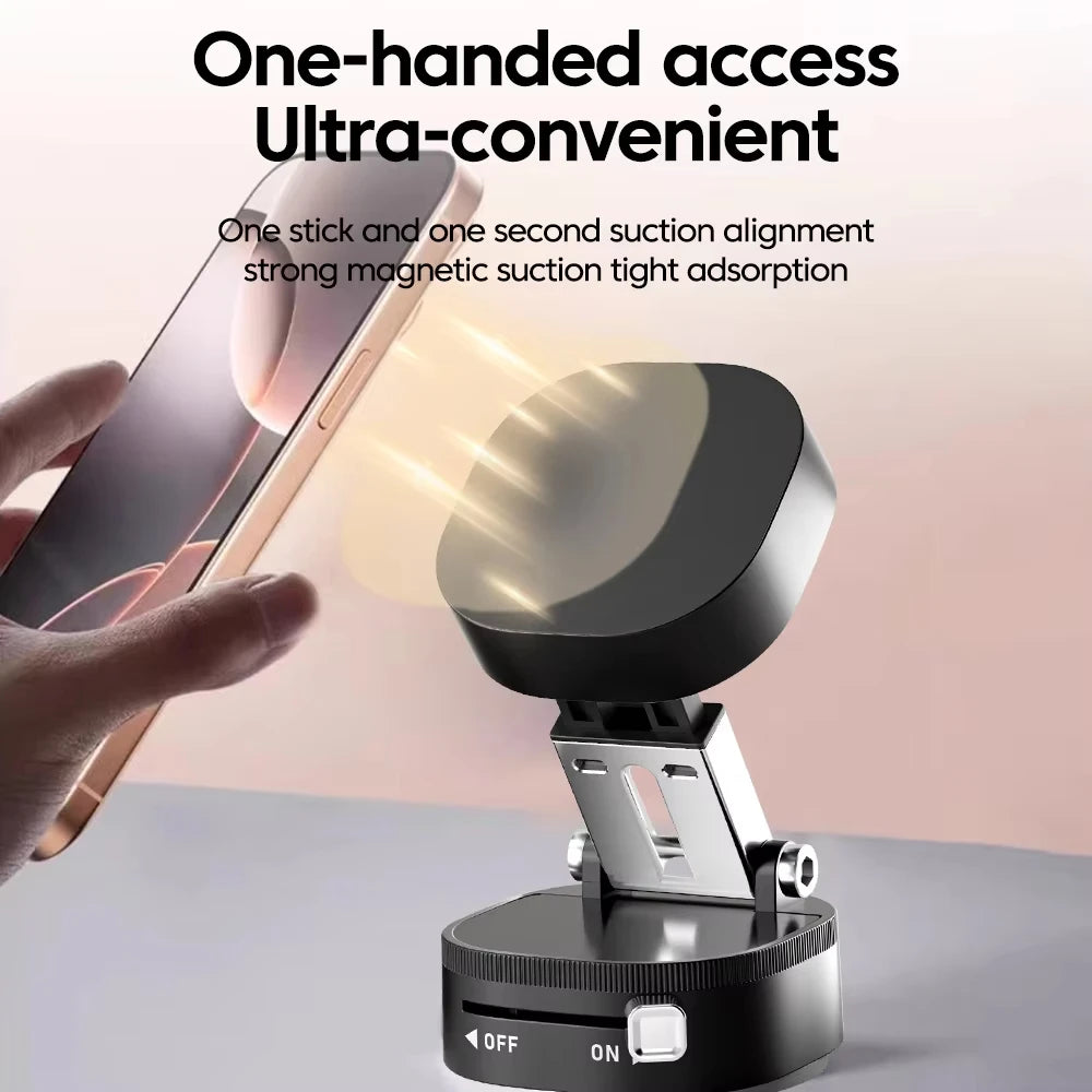 Foldable Mobile Phone Holder Vacuum Suction Cup Holder Magnetic Car Phone Holder For IPhone/ Android Phone Accessories Quake