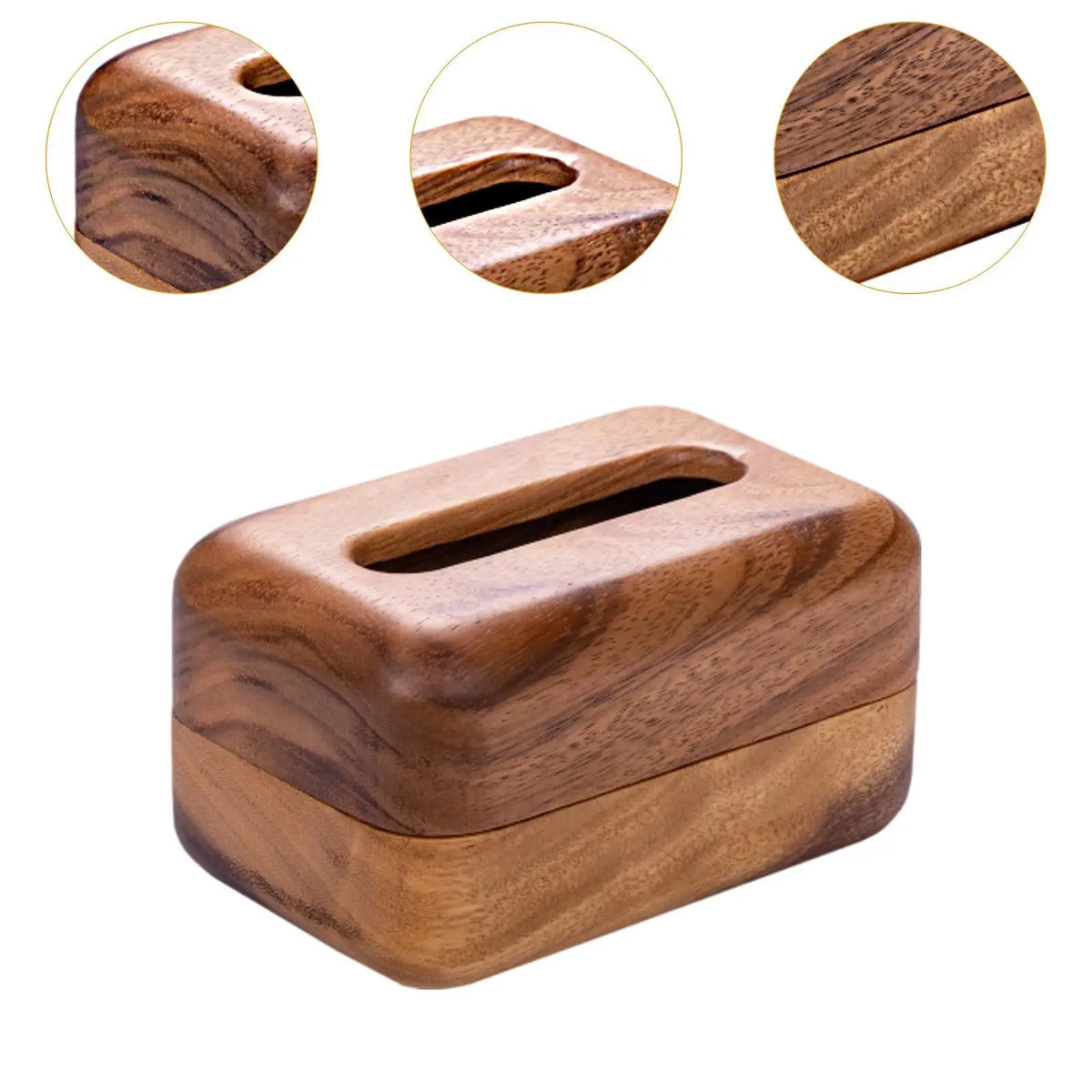 Wood Tissue Box Cover Napkin Holder Modern Minimalist Tissue Holder Organizer for Office Night Stand Bathroom Tabletop Bedroom Quake