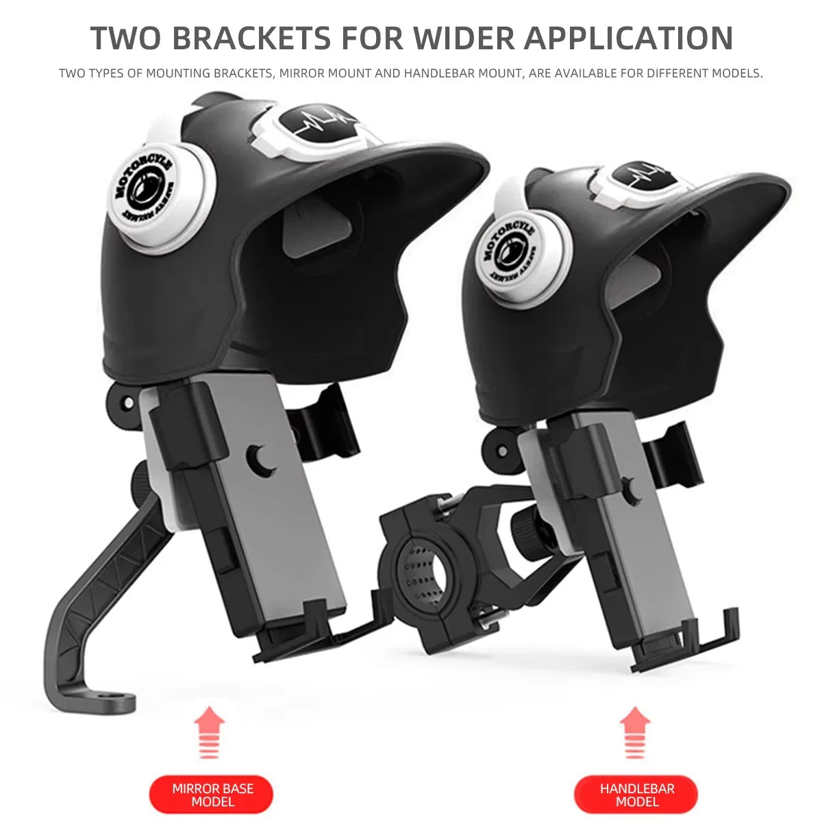1Pc Motorcycle Phone Holder with Helmet-Shaped Sunshade, Waterproof GPS Navigation Mount for Electric Bike Scooter Handlebar Quake