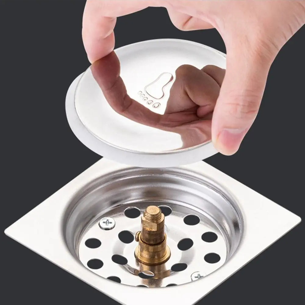 Useful Stainless Steel Press-Type Floor Drain Pedal Type Square Sewer Floor Strainer Anti-odor Pop Up Bounce Drain Filter Quake