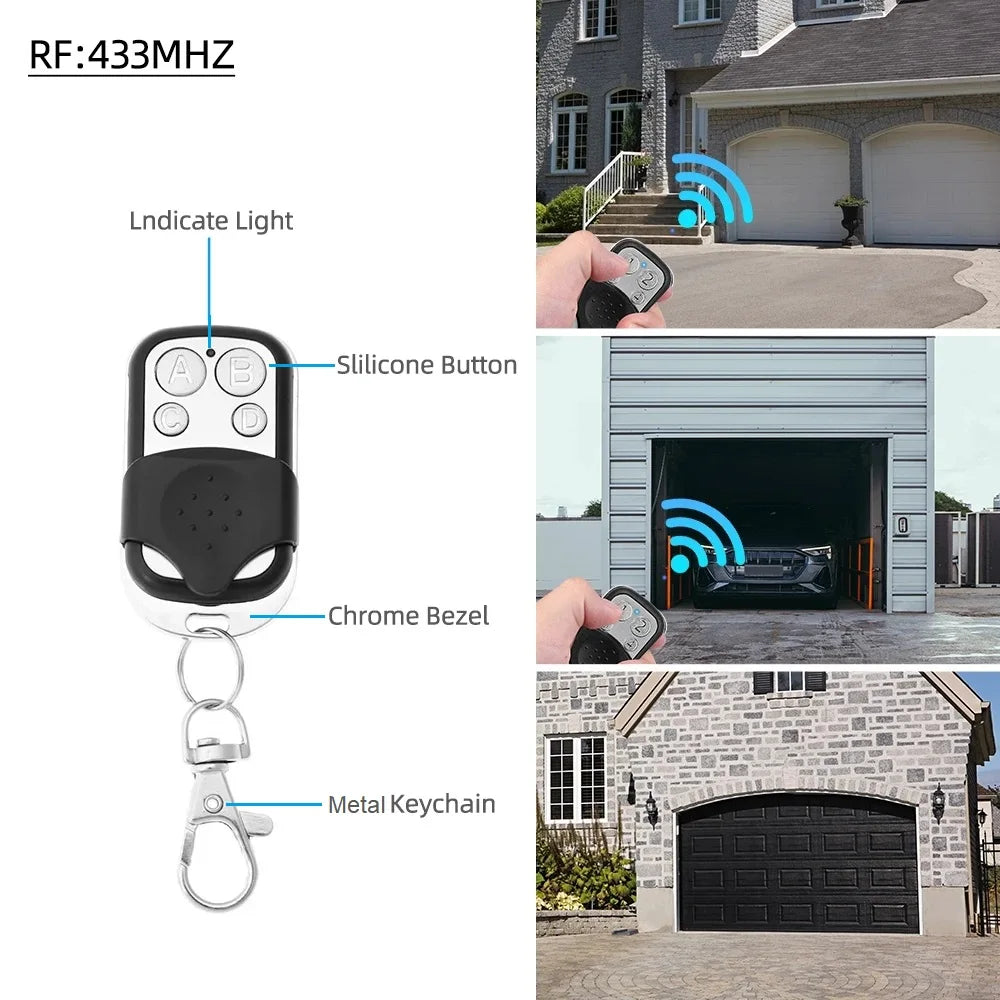 433MHz Remote Control Key Garage Door Copy Controller Electric Universal Gate Remote Control Duplicator Quake