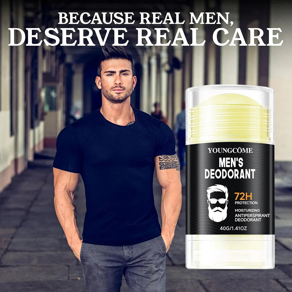 Men's 72H Deodorant Stick Anti Sweating Keep Drying Lasting Fragrance Remove Armpit Odor Underarm Refresh Sticks Fade Body Odor Quake