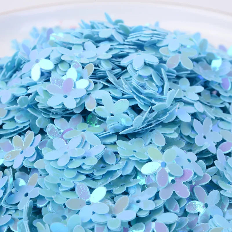 50g/500g Glitters Sequins Flower with Hole PVC Paillette DIY Wedding Sewing Process Clothing Craft Lentejuelas Accessories Quake 57 acid blue 500g