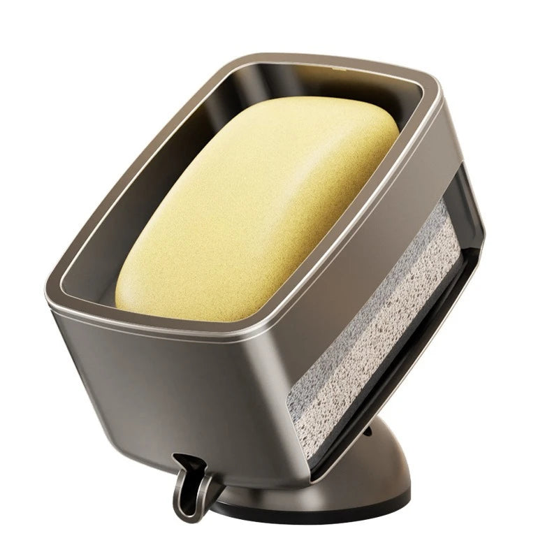 Punch‑Free Suction Cup Soap Box Stylish Soap Holder Detachable Drain Soap Tray Bathroom Counter Top Household Storage Rack Quake