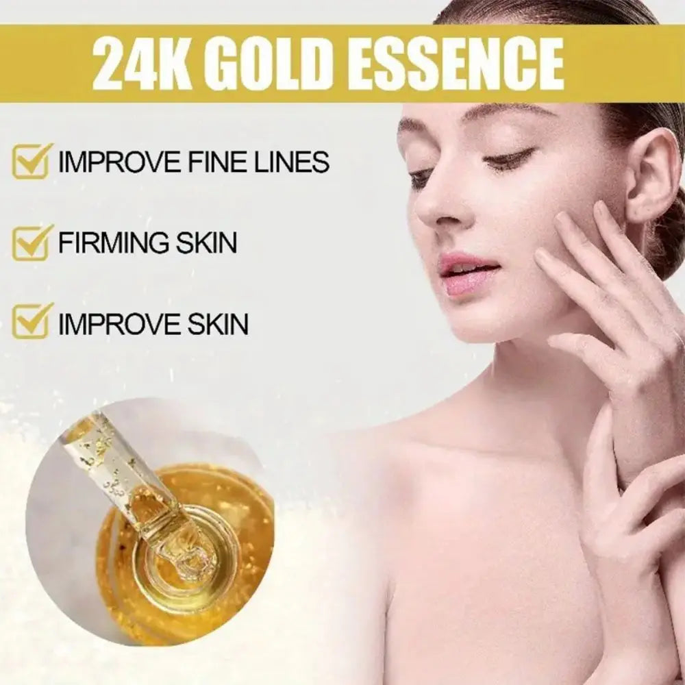 24K Anti Aging Face Lifting Nourishing Repair Collagen For Smooth Supple Skin Gold Facial Serum Deeply Nourishes The Skin Quake
