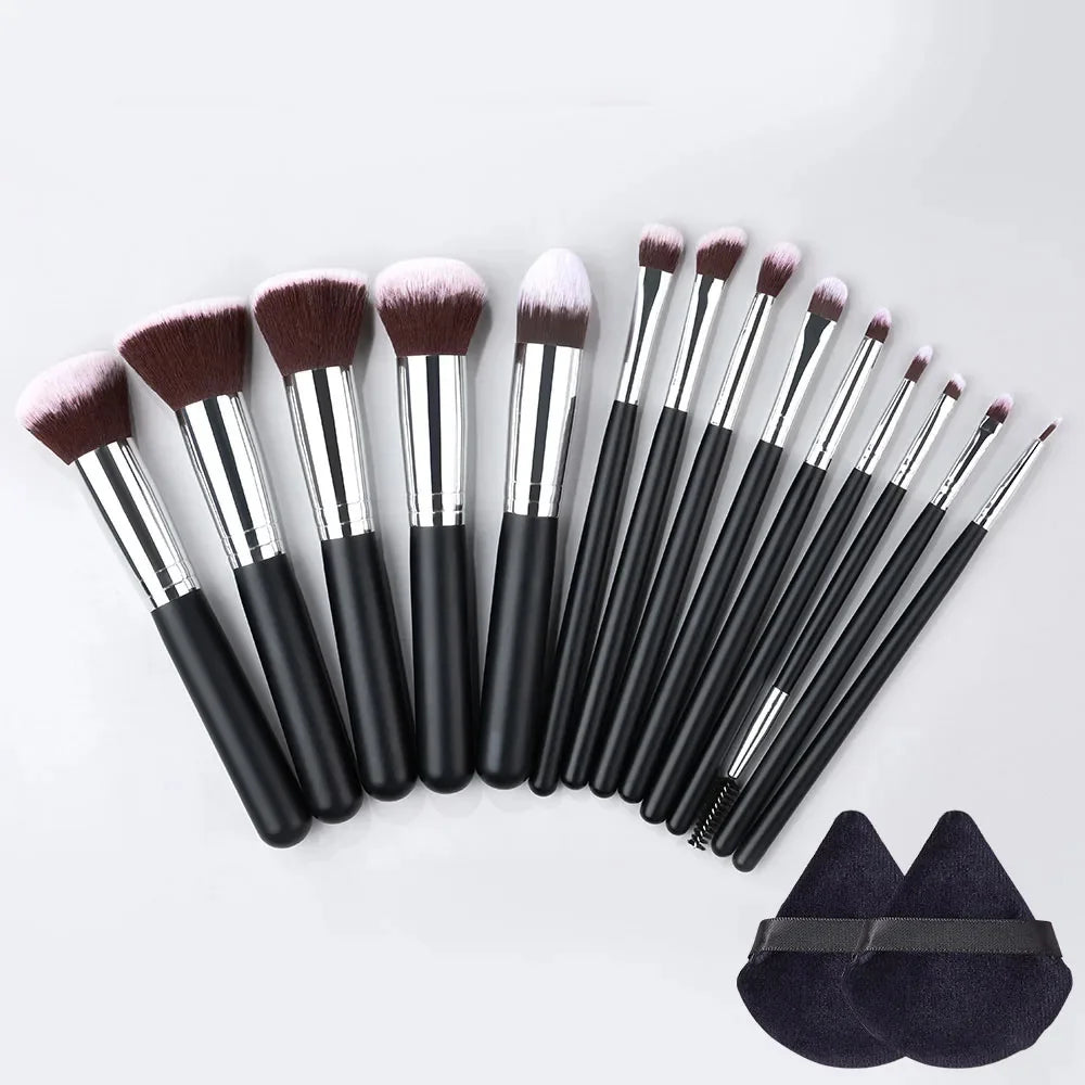 14-16pcs Makeup Brush Set for Women Super Soft Detail Brushes including Blush Foundation Concealer Eyeshadow Beauty Tools Quake AMZ-14SL-PFF