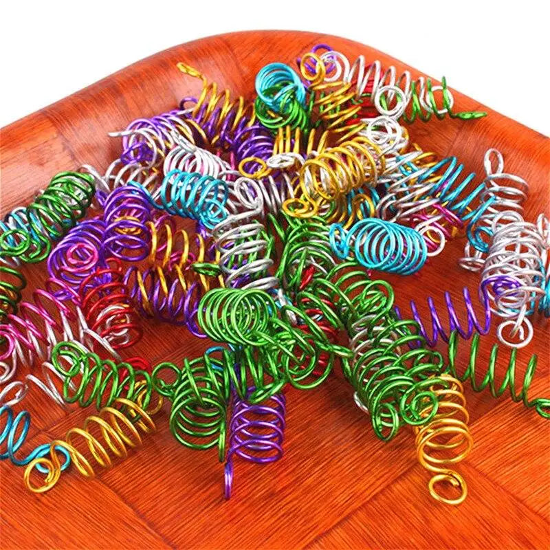 Metal Spring African Hair Rings Beads Cuffs Tubes Charms Dreadlock Dread Hair Braids Jewelry Decoration Accessories Gold Silver Quake