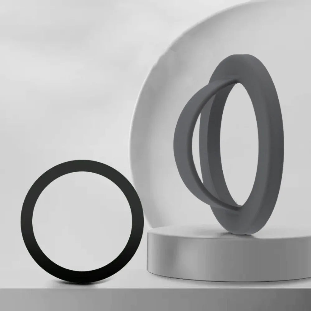 For Magsafe Magnetic Phone Back Grip Anti-fall Metal Plate Ring Finger Ring Holder Creative Strong Adsorption Phone Mount Quake Gray