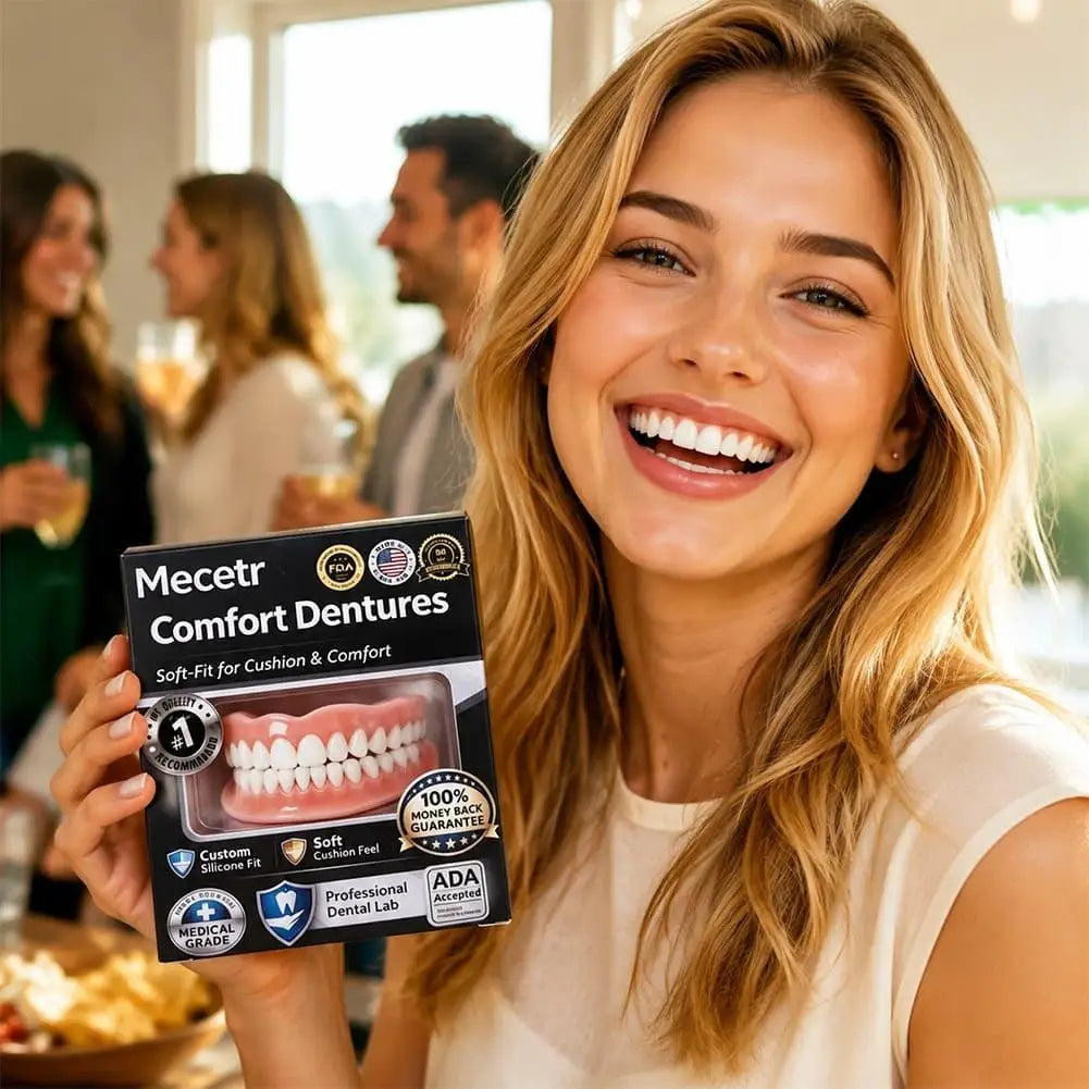 Adjustable Full Mouth Dentures for Adults Elderly Upper Lower Fake Teeth Set with Thermal Fit Beads Temporary Cosmetic Teeth Kit Quake