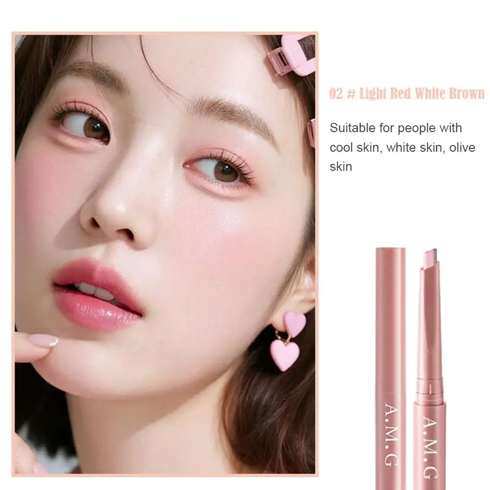 Double-headed Silkworm Eyeliner Pen Creamy Smooth Blendable Lying Silkworm Pencil, Under Eye Highlight Contouring Pen With Brush Quake 02
