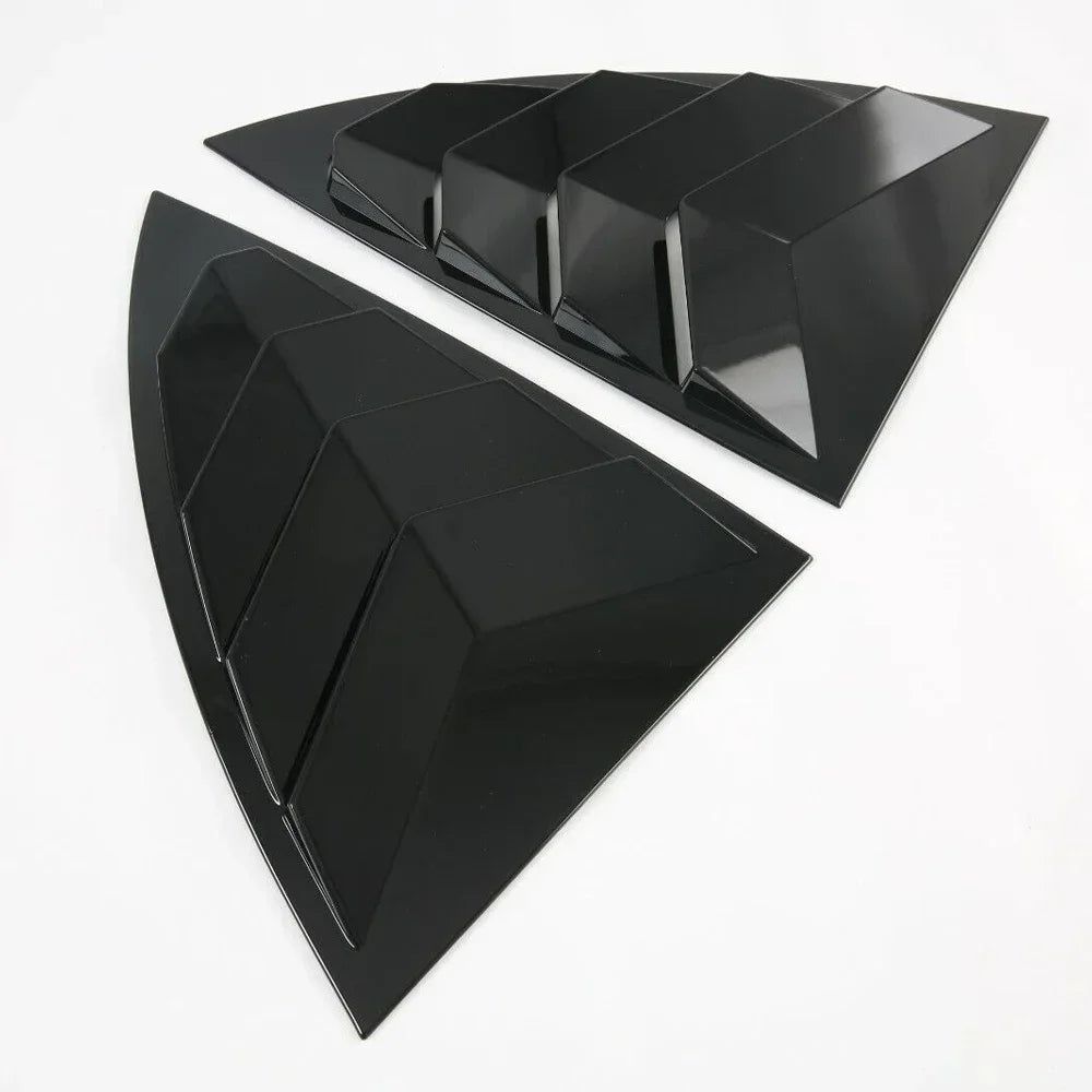 For Tesla Model Y 2019-2023 Car Rear Louver Window Side Shutter Cover Trim Sticker Vent Scoop ABS Carbon Fiber Black Accessories Quake