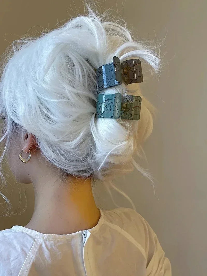 Solid Color High Ponytail Small Grab Clip Women Sweet Elegant Ponytail Grab Clip Lazy Styling Hairpin Style Accessories Quake