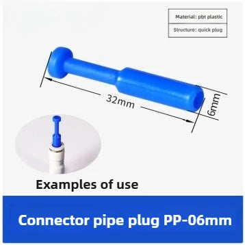 3/5 Pcs PP Pneumatic Connector Quick Plug Plastic Plug Pipe Plug PP 4mm 6mm 8mm 10mm 12mm 14mm 16MM Air Hose Sealing Connector Quake Blue PP6 5PCS