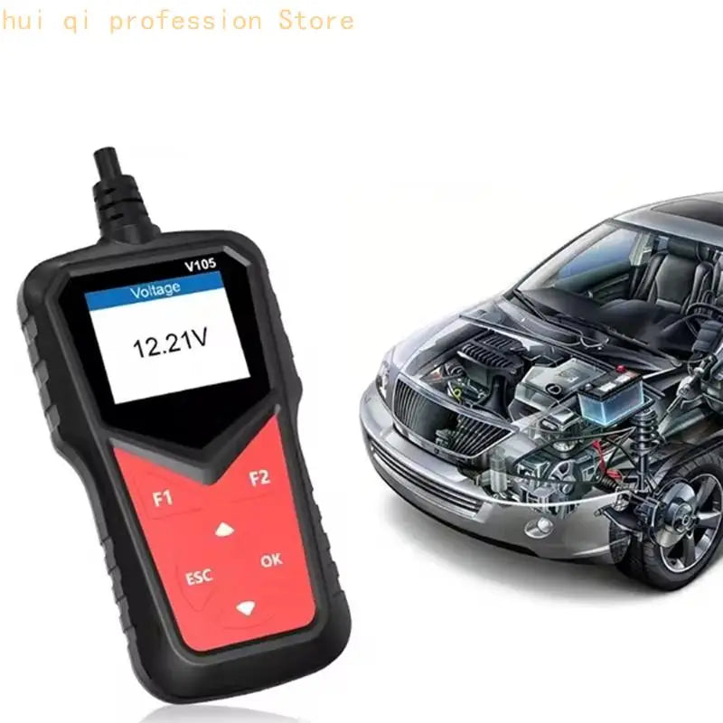 Handheld OBD2 Diagnostic Device with Display Menu and Control Pad, Vehicle Fault Tool for Routine Maintenance Review and Battery Quake