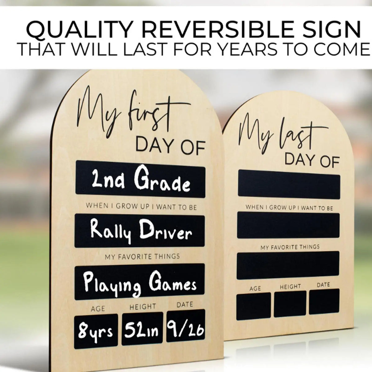 First And Last Day Of School Portable 7x11inch Chalkboard Lasting Memories Chalkboard Style Photo Prop Board for Kindergarten Quake