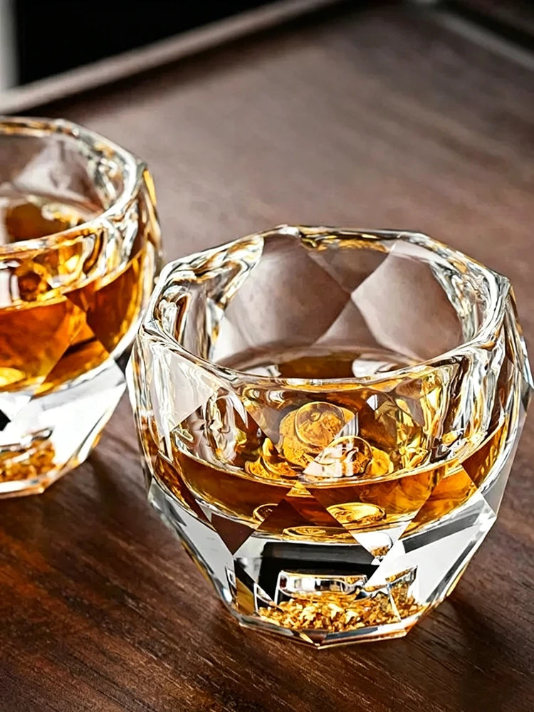 50ml Diamond Cut Crystal Shot Glass Set Shaojiu Cup Luxury Whiskey Tasting Cup Lead-Free Glass Tumbler For Liquor Tequila Vodka Quake