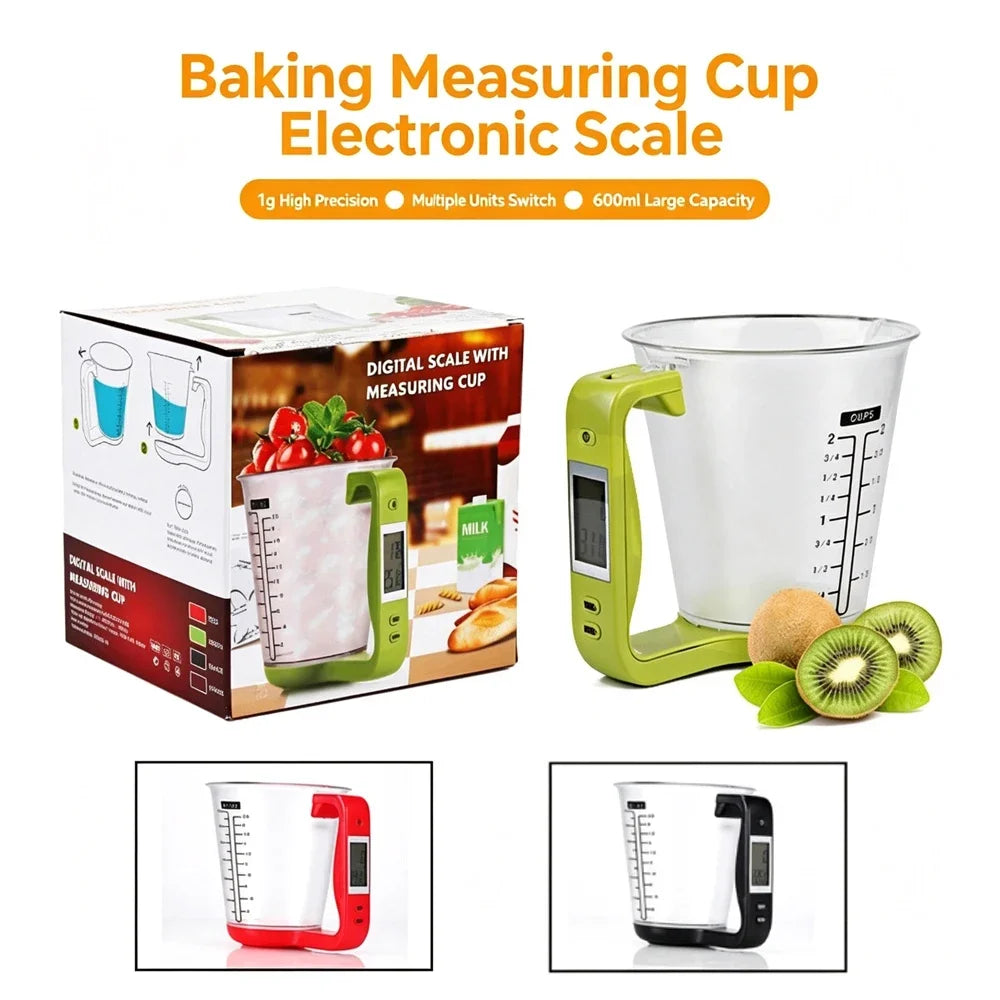 1000g/1g Measuring Cup Scale Kitchen Scales LCD Display Kitchen Mixing Bowl Temperature Measurement Cups Kitchen Baking Tools Quake