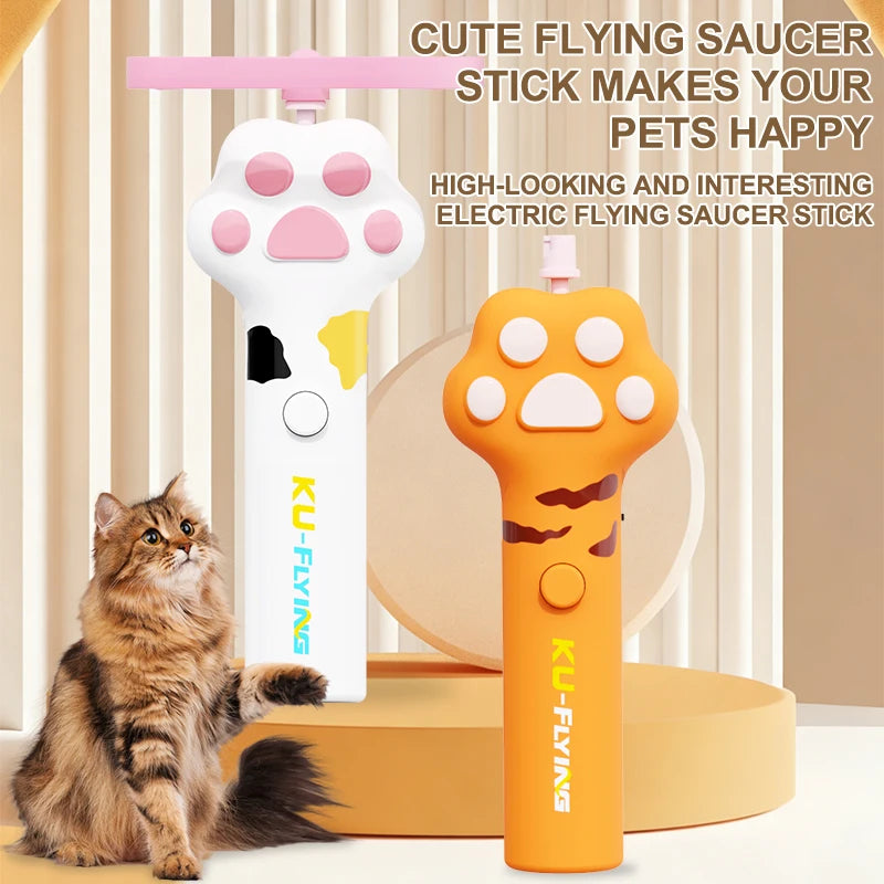 Funny Cat Toy Interactive Launch Pet Training Toy For Kitten Mini Flying Disc Shooting Gun Chasing Games Cat Toys Pet Supplies Quake