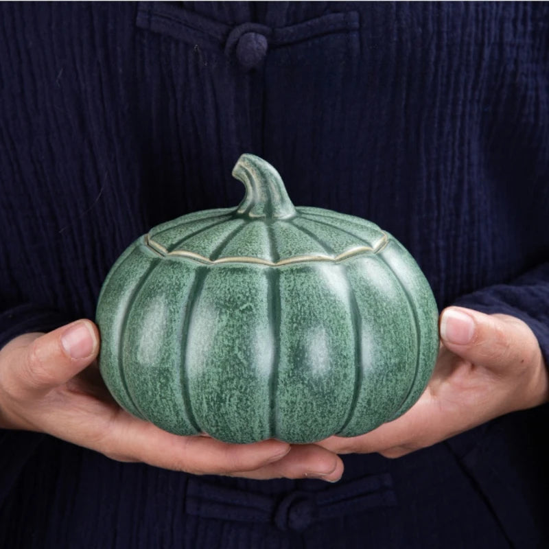 Pumpkin Shaped Ceramic Smokeless Aromatherapy Candle Home Indoor Romantic Fragrance Long Lasting Calming Effect Quake