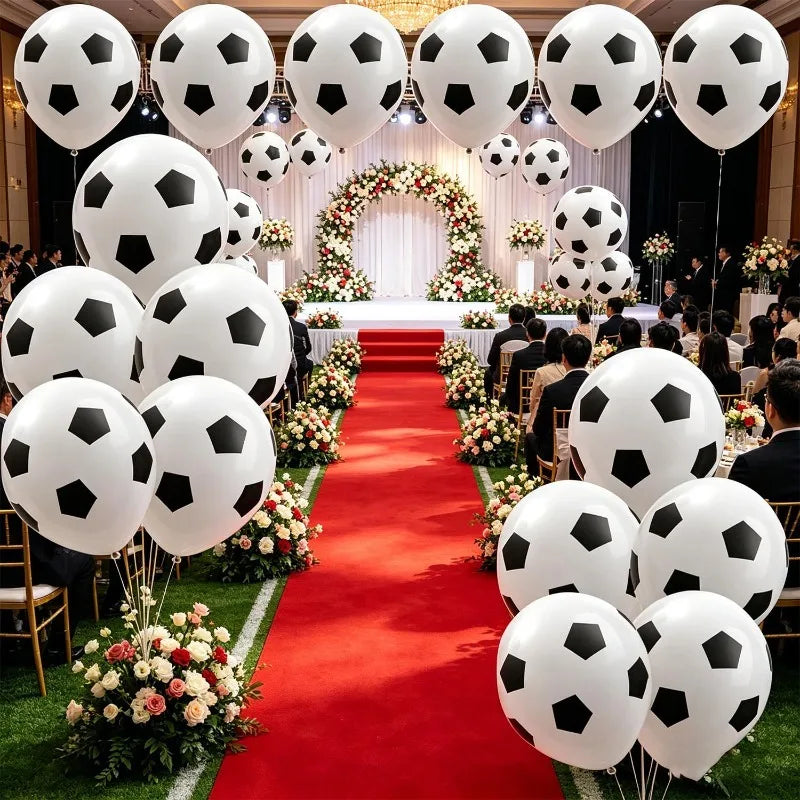 60/20PCS 12inch Latex Football Balloons Set Inflatable Soccer Balloon Kids Toys Sport Theme Party Supplies Birthday Decoration Quake