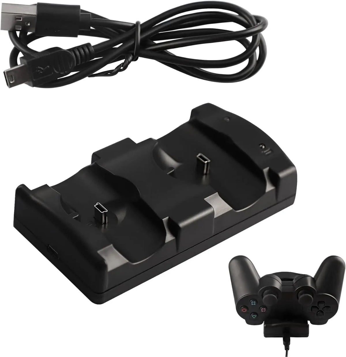 PS3 Controller Charger Station, Charging Dock for PS3 Original Wireless Dual Controller and Move Controller with LED Light Indic Quake