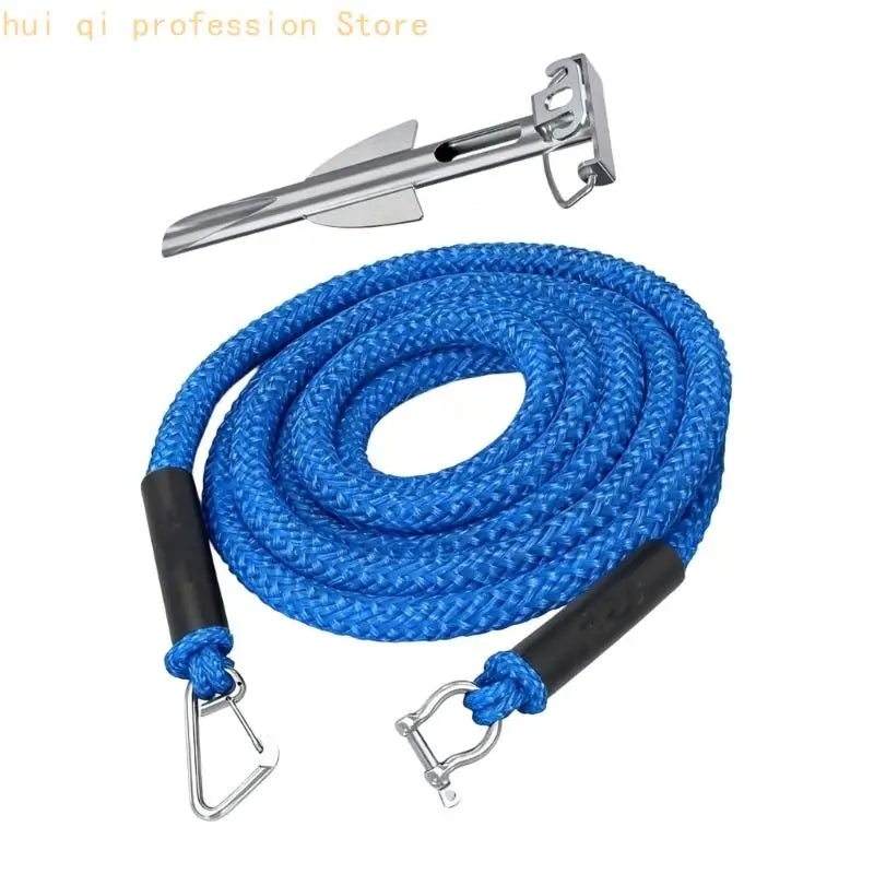 Near-Shore Mooring Rope with Beach Stake and Clip Ends Tie-Up Rope for Boats H8WE Quake