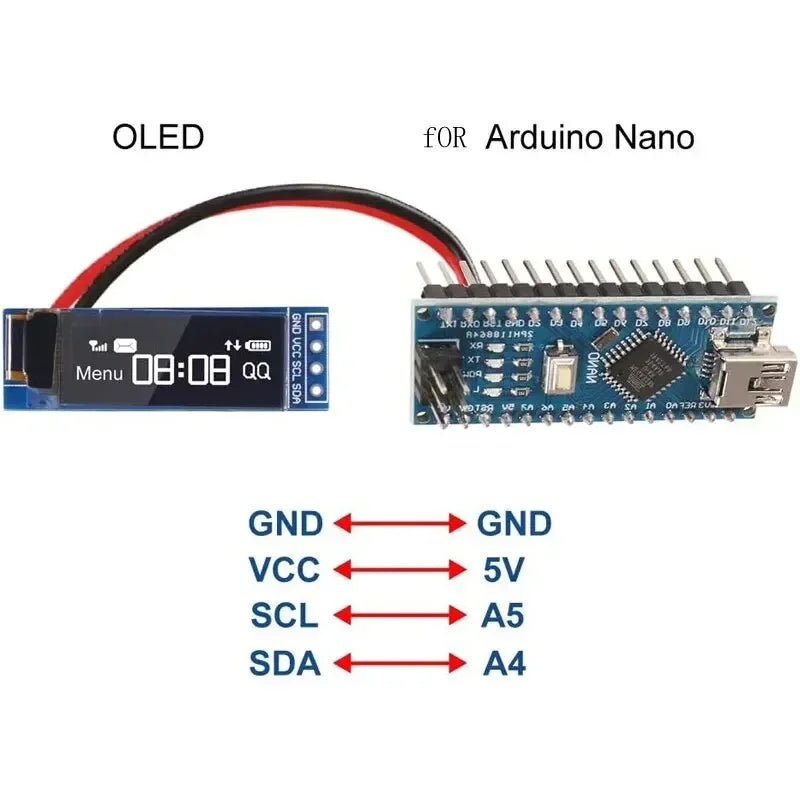 I2C- OLED Display Module 0.91 Inch I2C -SSD1306 -OLED Display Module White / BLUE I2C OLED Screen Driver DC 3.3V~5V for Arduino Quake