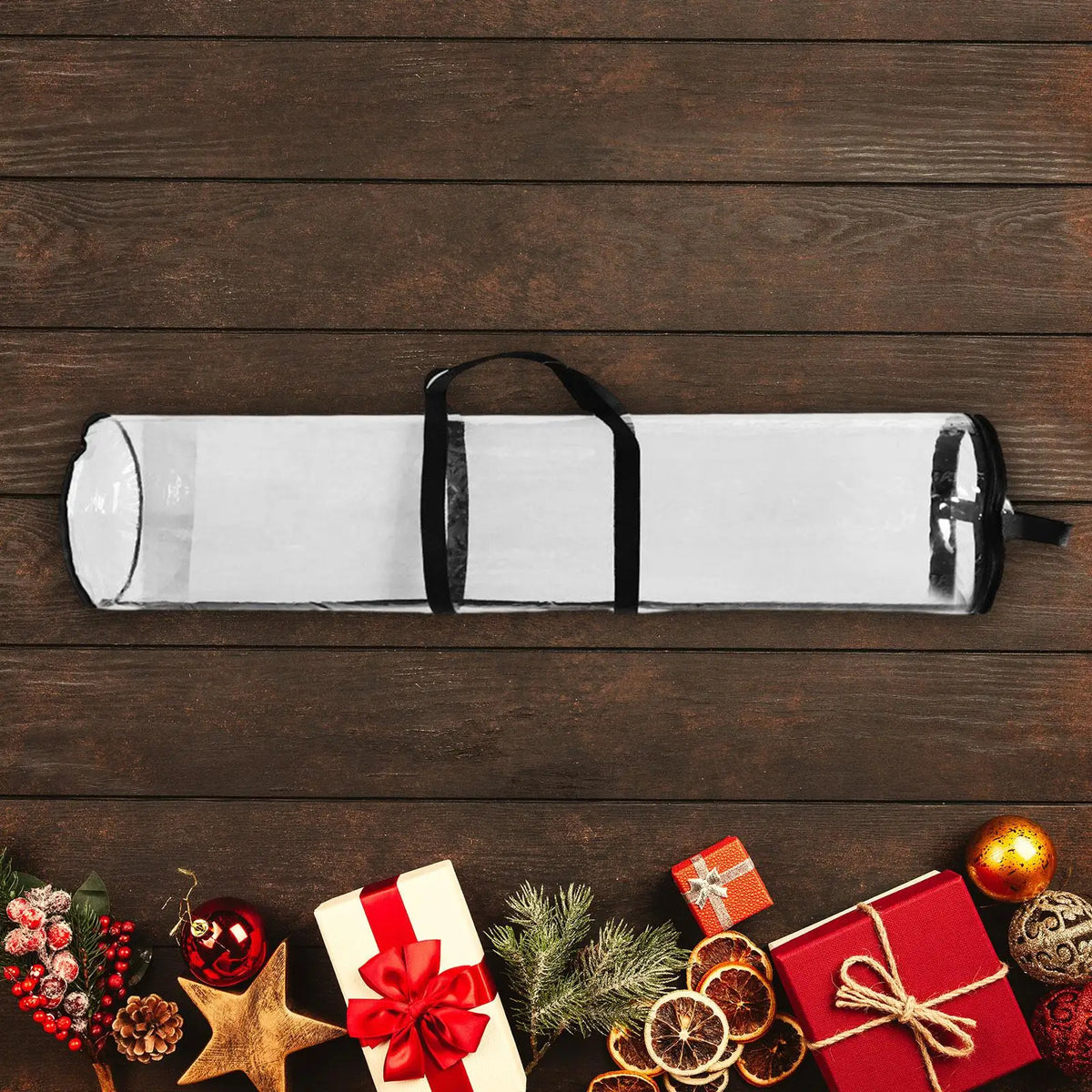 Christmas Wrapping Paper Storage Bag with Handle, Multipurpose Gift Wrap Organizer for New Year Christmas Gift Birthday Quake
