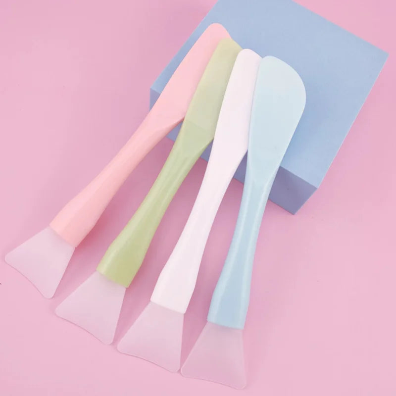 Dual-use DIY Mud Film Brushes Knife Type Flat Head Silicone Plastic Facial Mask Brushes Silicone Film Adjusting Rod Beauty Tools Quake