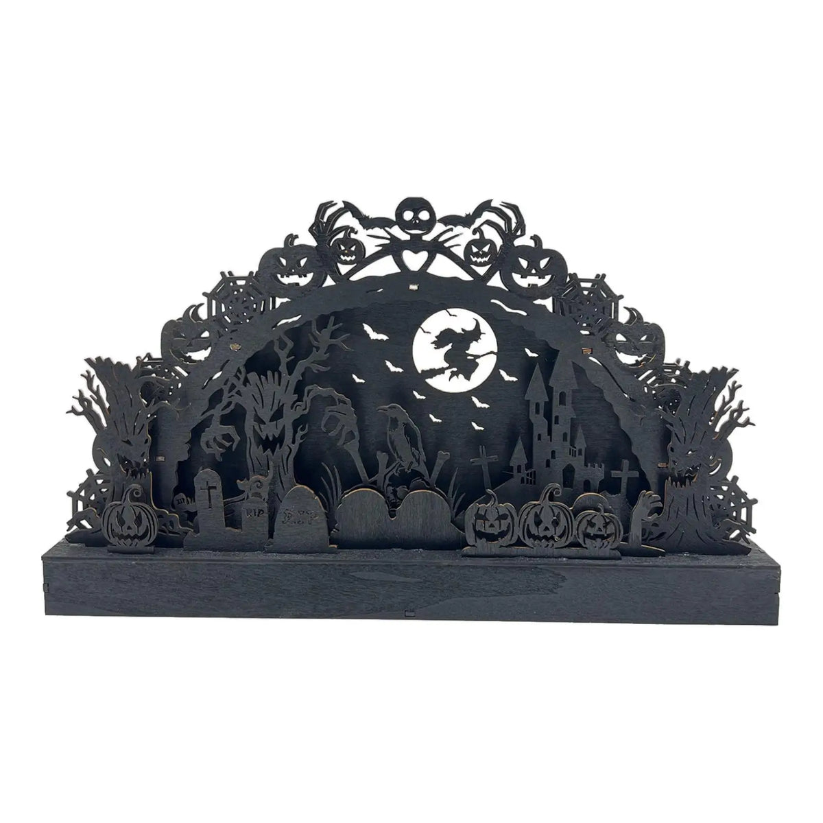 Halloween Tabletop Decoration Wooden Craft for Dinner Party Halloween Themed Quake Style A