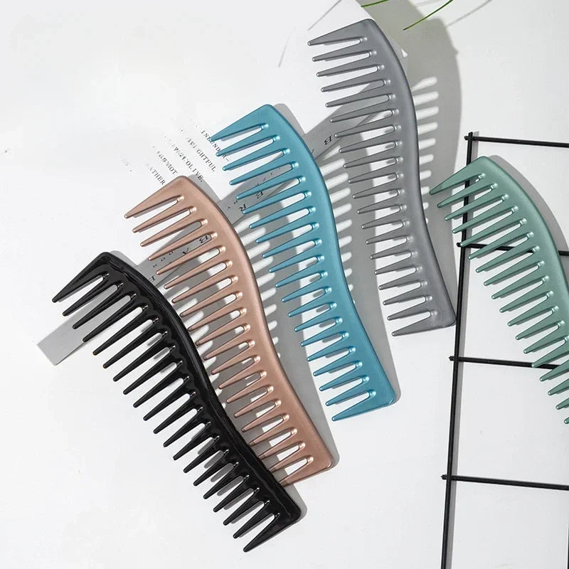 Wide Tooth Plastic Curly Hair Barber Salon Hairdressing Comb Oil Head Men Professional Back Hollow Comb Styling Tool Accessories Quake