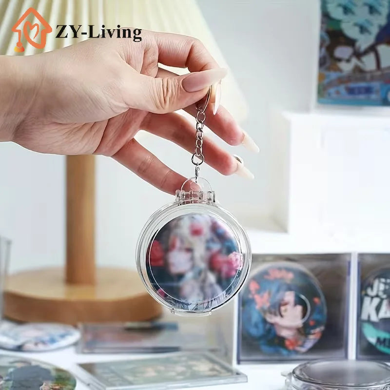 1Pcs Transparent Badge Storage Container For Painful Package Anime Badge Storage Display Bag Portable Storage For Jewelry Quake