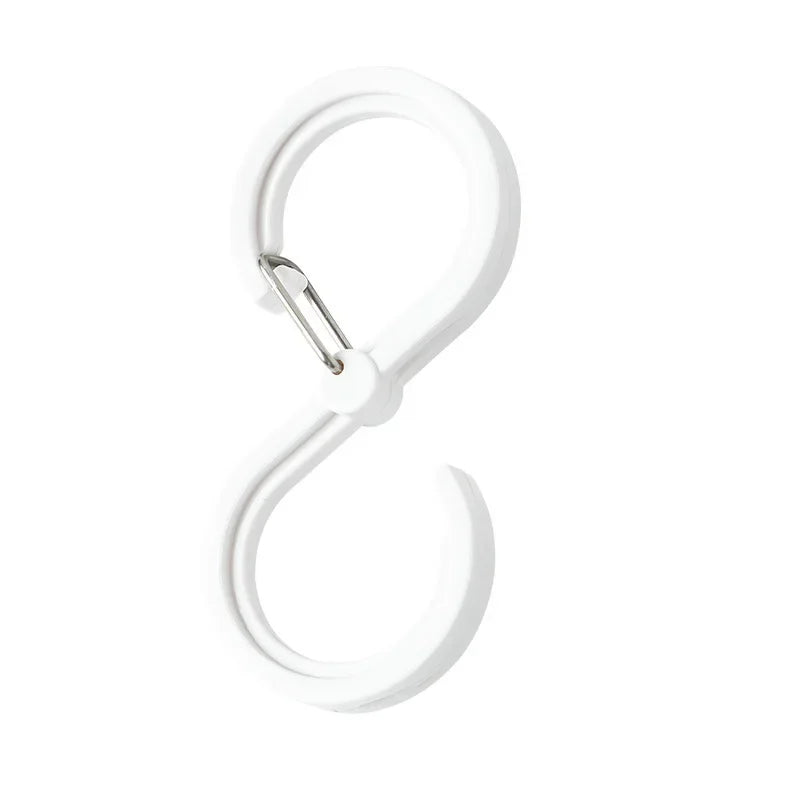 S-shaped Hook With Buckle Portable Multifunctional Kitchen Home Enduring Organizer S Windproof Hook Lock Hook Plastic Hanger Quake White 10PCS