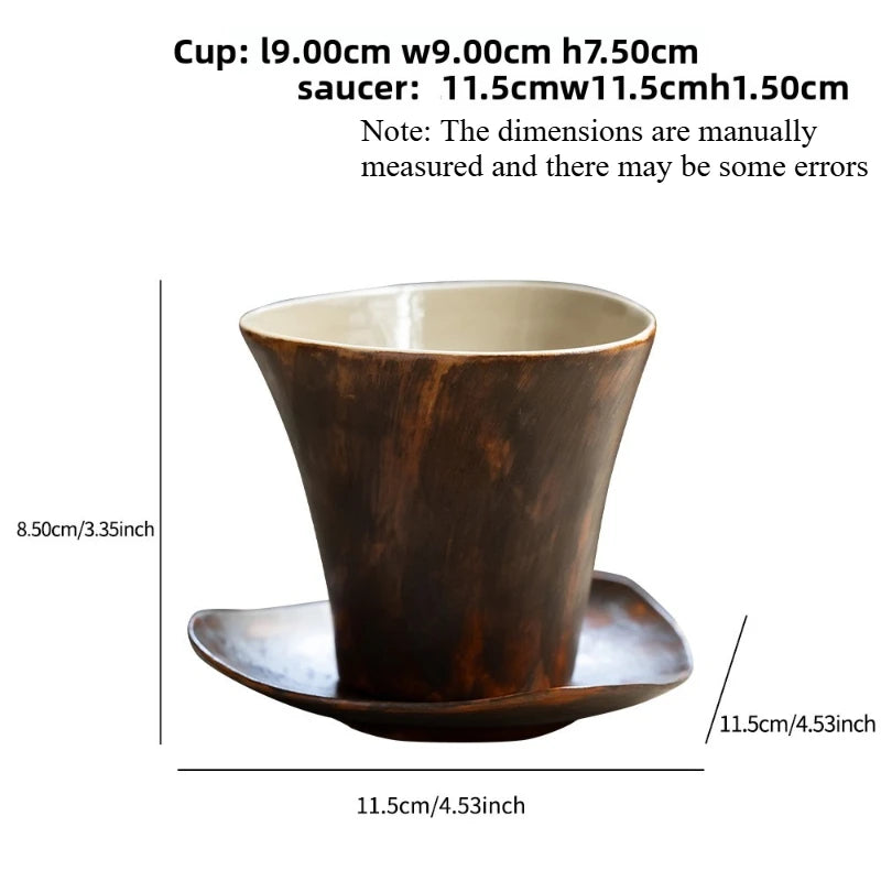 Vintage Kiln Change Ceramic Coffee Cup Irregular Shaped Mug European American Style Unique Afternoon Tea Water Cup Quake A