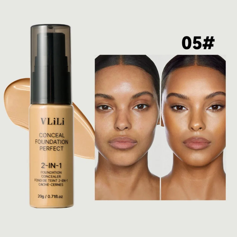 New Waterproof Liquid Foundation Oil-Control Full Coverage Face Foundation Cream Sweat Proof Matte Foundation Concealer Cream Quake 05