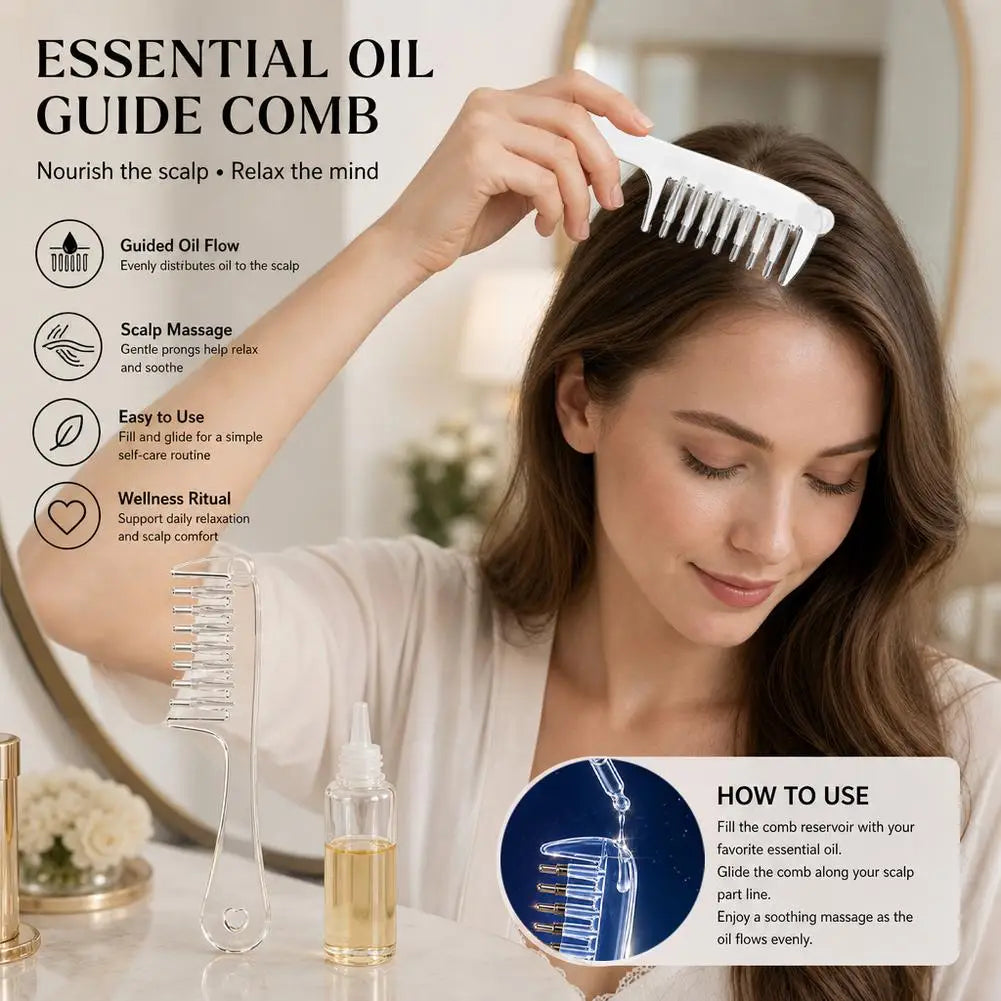 Scalp Liquid Guide Comb Massagers Liquid Comb Massage Comb Essential Oil Liquid Guiding Massager Anti Hair Loss, Hair Regrowth Quake
