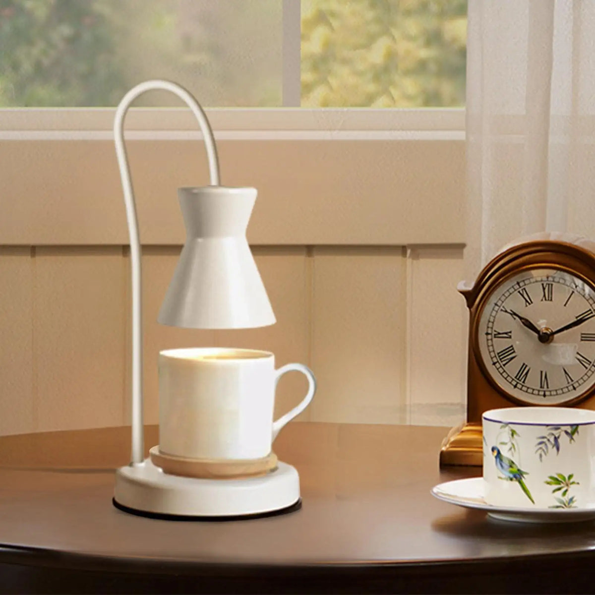 Candle Warmer Lamp No Flame Fragrance Table Lamp for Living Room Small & Large Jar Candles Quake H Adjustable White