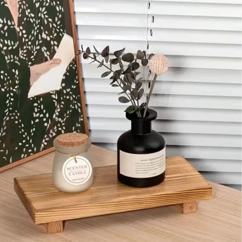 Wooden Storage Stool Bathroom Small Stool Toiletries Storage Rack Countertop Fat Soap Rack Desktop Stand Home Furnishings Quake