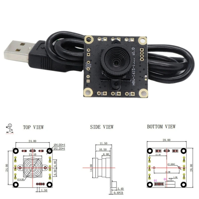 USB Camera Module OV9726 CMOS 1MP 42/70 Degree Lens USB IP Camera Module For Window Android Linux System 1M Pixels K1KF Quake